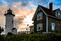 Dramatic Sunset Behind Nobska Lighthouse on Cape Cod